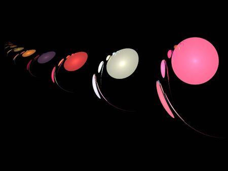 image of one Digital Fractal on Black Colorの写真素材