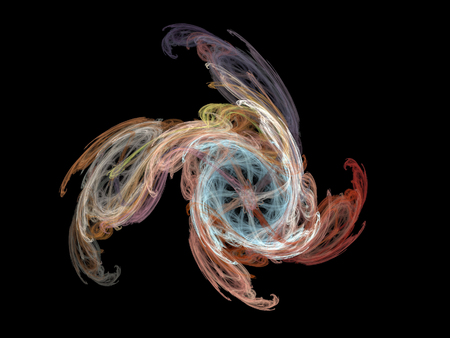 image of one Digital Fractal on Black Colorの写真素材