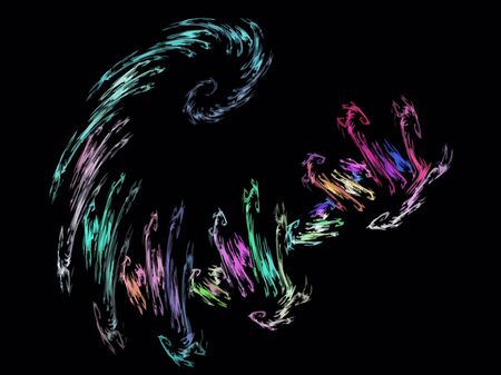 Digital Fractal on Black Colorのイラスト素材