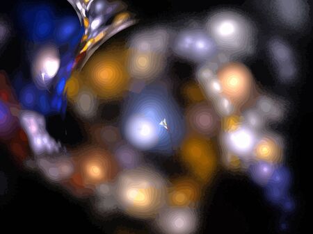 image of one Digital Fractal on Black Colorの写真素材