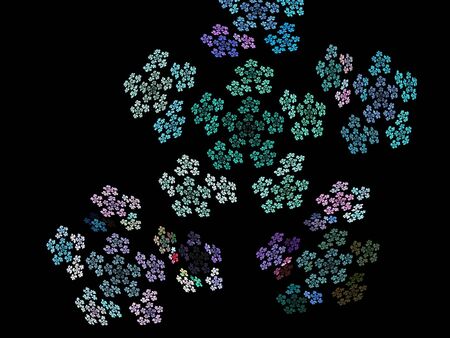 image of one Digital Fractal on Black Colorの写真素材