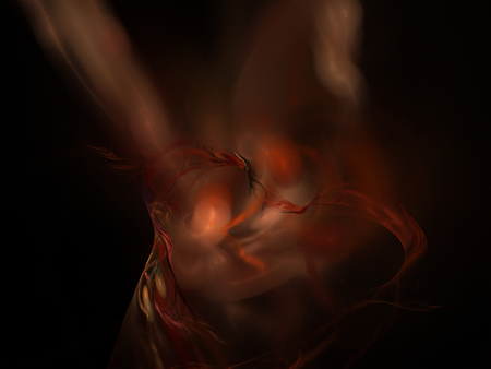 image of one Digital Fractal on Black Colorの写真素材