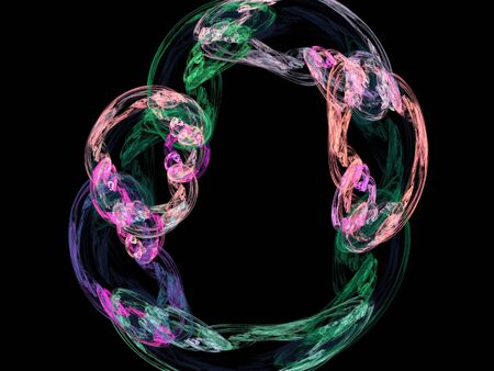 image of one Digital Fractal on Black Colorの写真素材