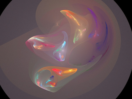 image of one Digital Fractal on Black Colorの写真素材