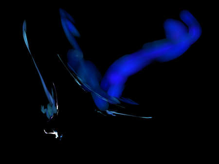 image of one Digital Fractal on Black Colorの写真素材