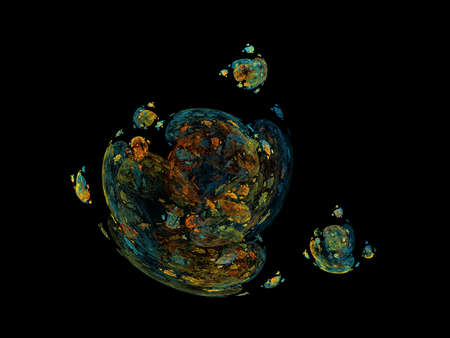 image of one Digital Fractal on Black Color
