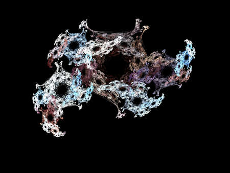 image of one Digital Fractal on Black Colorの写真素材