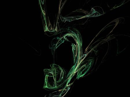 image of one Digital Fractal on Black Colorの写真素材