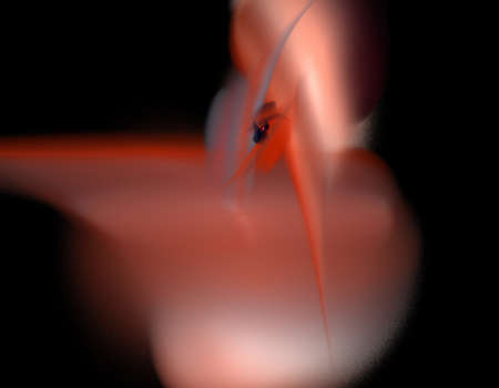 image of one Digital Fractal on Black Colorの写真素材