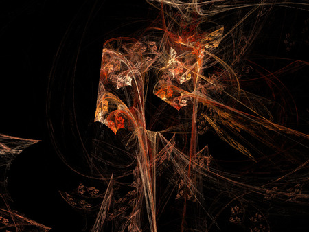 image of one Digital Fractal on Black Colorの写真素材