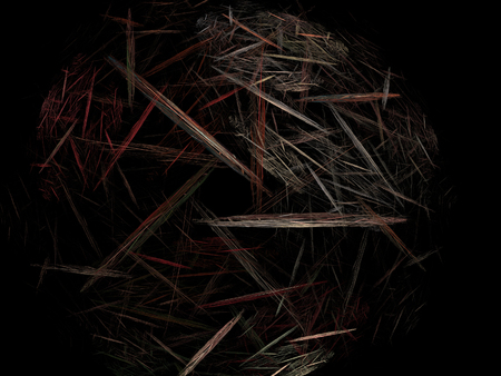 image of one Digital Fractal on Black Colorの写真素材