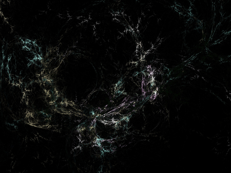 image of one Digital Fractal on Black Colorの写真素材