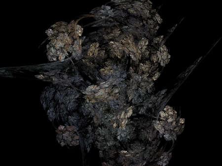 image of one Digital Fractal on Black Colorの写真素材