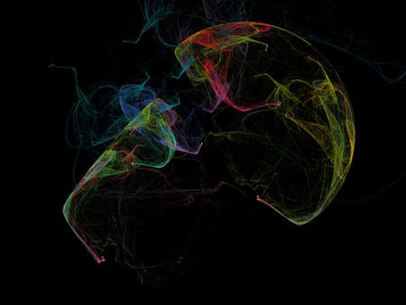 image of one Digital Fractal on Black Color