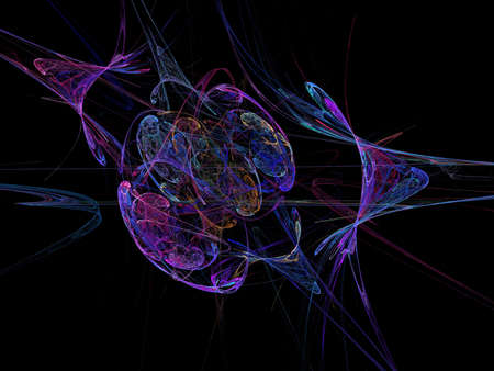 image of one Digital Fractal on Black Color
