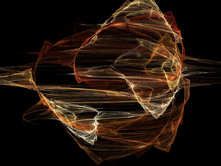 image of one Digital Fractal on Black Colorの写真素材