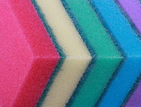 many foam rubber  sponge