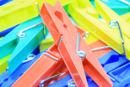 set of plastic clothespin