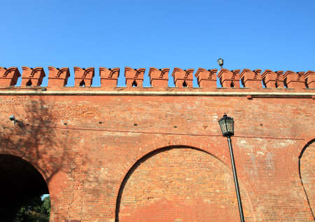 Kremlin wall on sky background