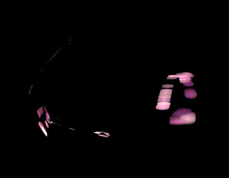 image of one Digital Fractal on Black Colorの写真素材