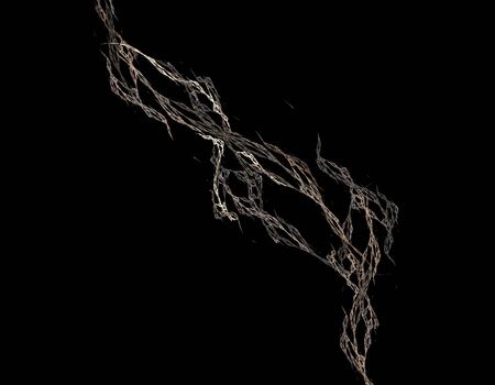 image of one Digital Fractal on Black Colorの写真素材