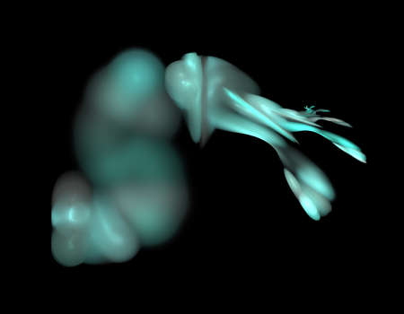 image of one Digital Fractal on Black Colorの写真素材