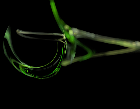 image of one Digital Fractal on Black Colorの写真素材