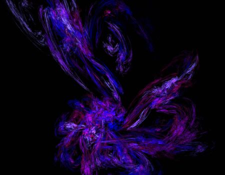 image of one Digital Fractal on Black Colorの写真素材