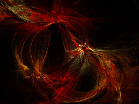 image of one Digital Fractal on Black Colorの写真素材