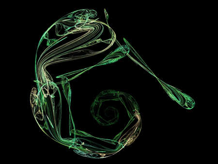 image of one Digital Fractal on Black Color