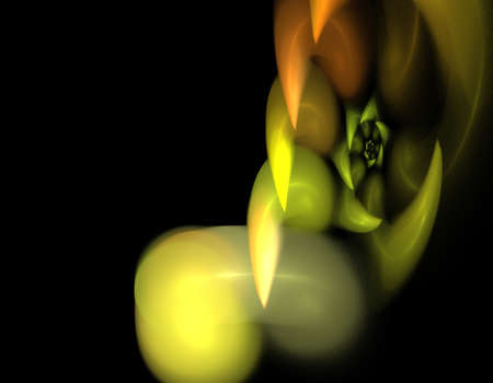 image of one Digital Fractal on Black Colorの写真素材