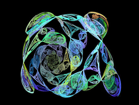 image of one Digital Fractal on Black Color