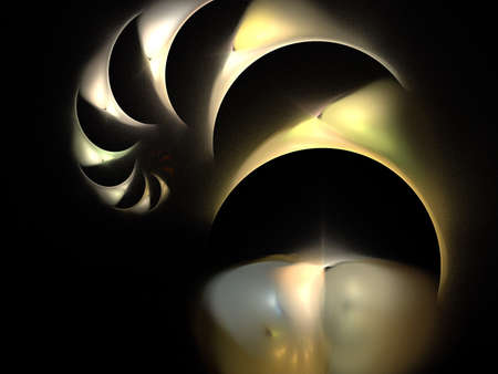 image of one Digital Fractal on Black Colorの写真素材