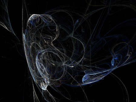 image of one Digital Fractal on Black Colorの写真素材