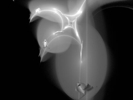 image of one Digital Fractal on Black Colorの写真素材