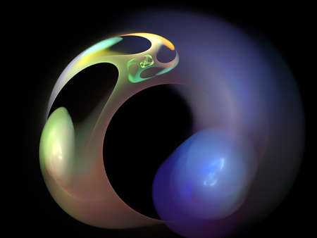 image of one Digital Fractal on Black Color