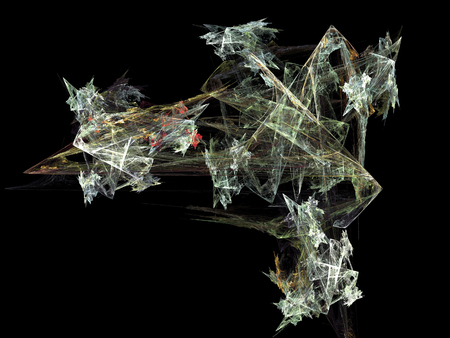 image of one Digital Fractal on Black Colorの写真素材