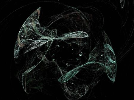 image of one Digital Fractal on Black Colorの写真素材