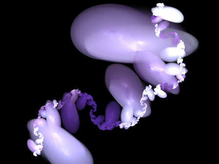 image of one Digital Fractal on Black Colorの写真素材