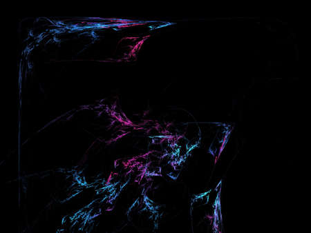 image of one Digital Fractal on Black Colorの写真素材
