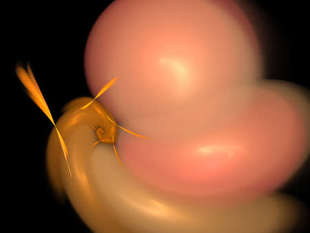 image of one Digital Fractal on Black Colorの写真素材