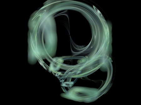 image of one Digital Fractal on Black Colorの写真素材