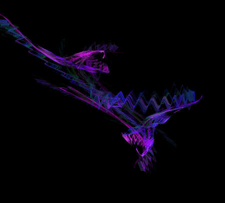 image of one Digital Fractal on Black Colorの写真素材