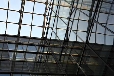glass roof of buildingの写真素材