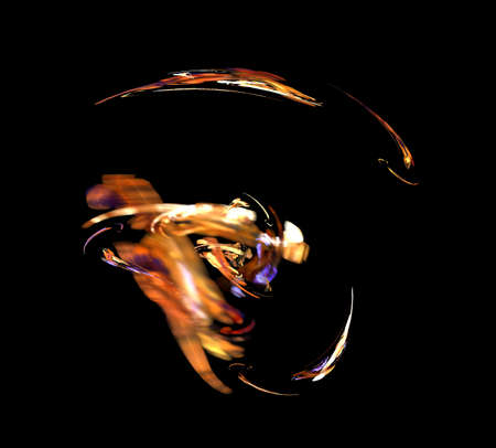 image of one Digital Fractal on Black Colorの写真素材