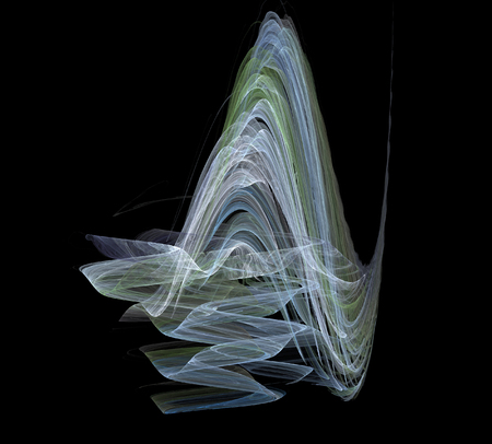 image of one Digital Fractal on Black Colorの写真素材