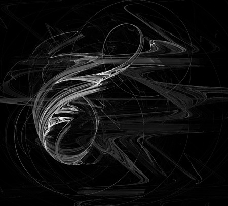 image of one Digital Fractal on Black Colorの写真素材
