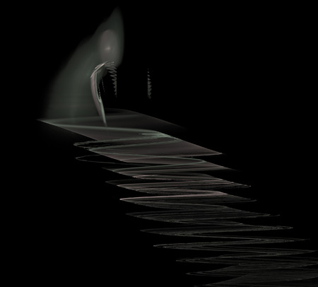 image of one Digital Fractal on Black Colorの写真素材