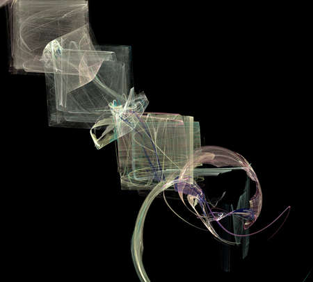 image of one Digital Fractal on Black Color