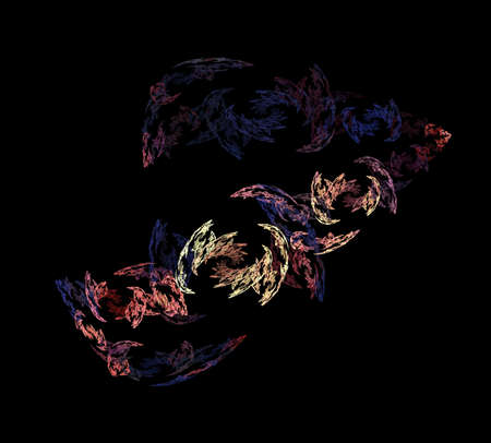 image of one Digital Fractal on Black Colorの写真素材